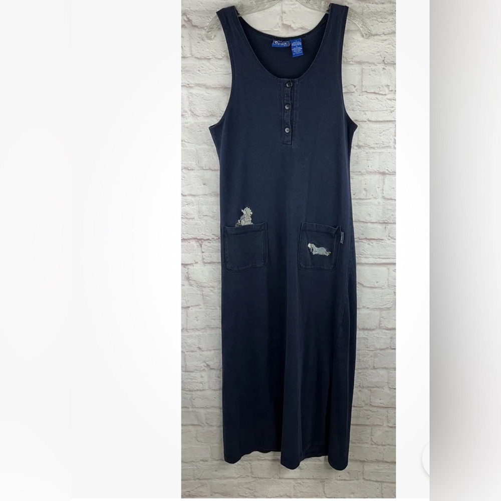 Vintage Pooh Disney Navy blue casual dress large